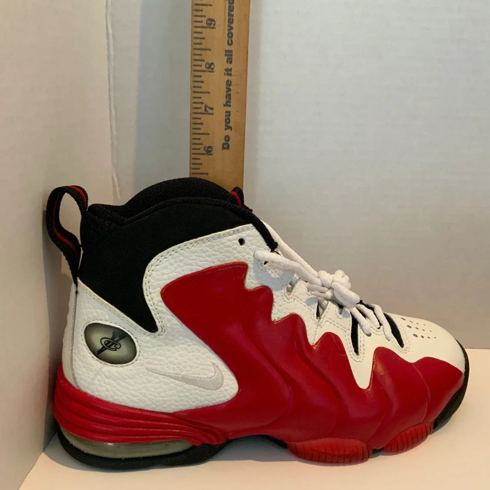Nike Air Penny III 3 LE GS White Varsity Red Black 344977-101 Mens 4.5Y Sneakers
